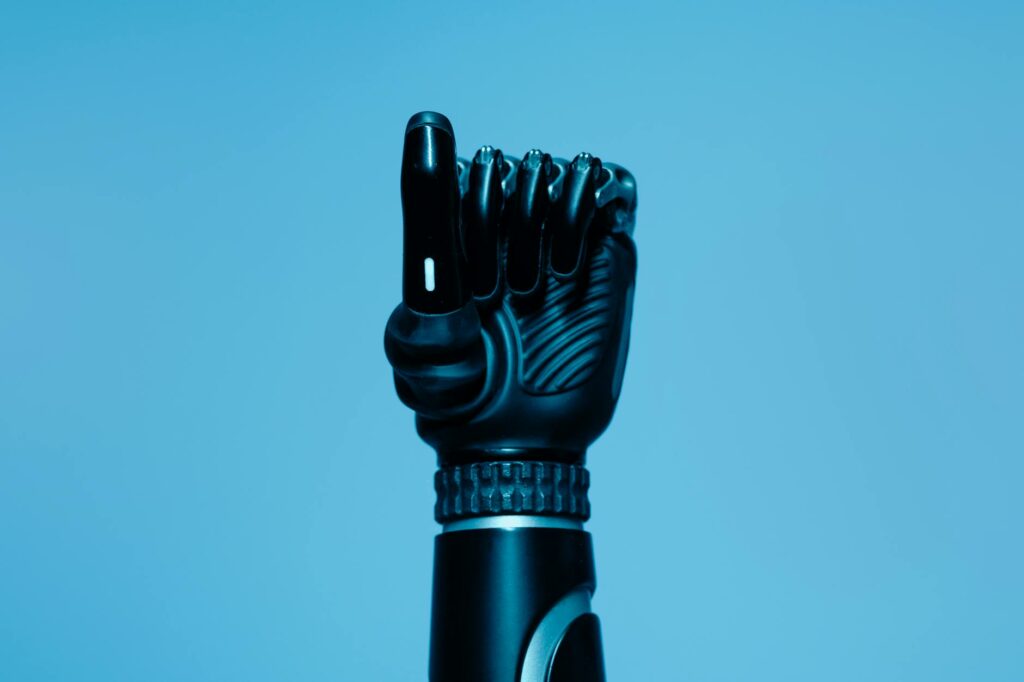 black prosthetic arm